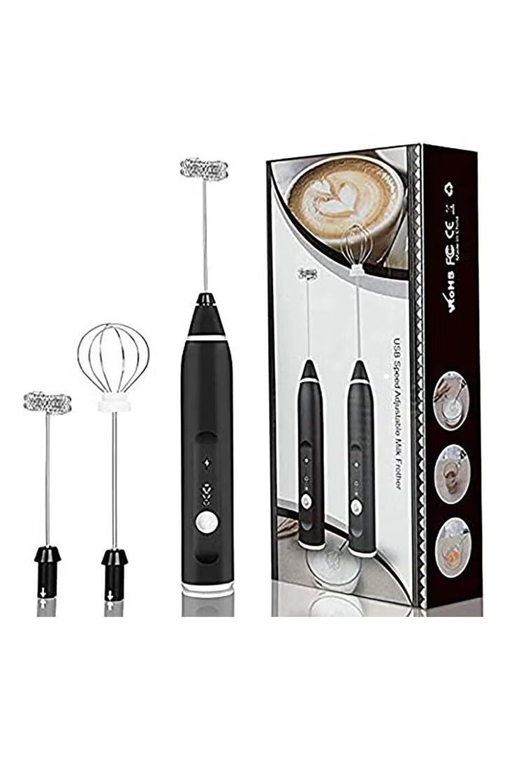 3-Piece Electric Milk Frother And Whisk Set Multicolour  - Image 1