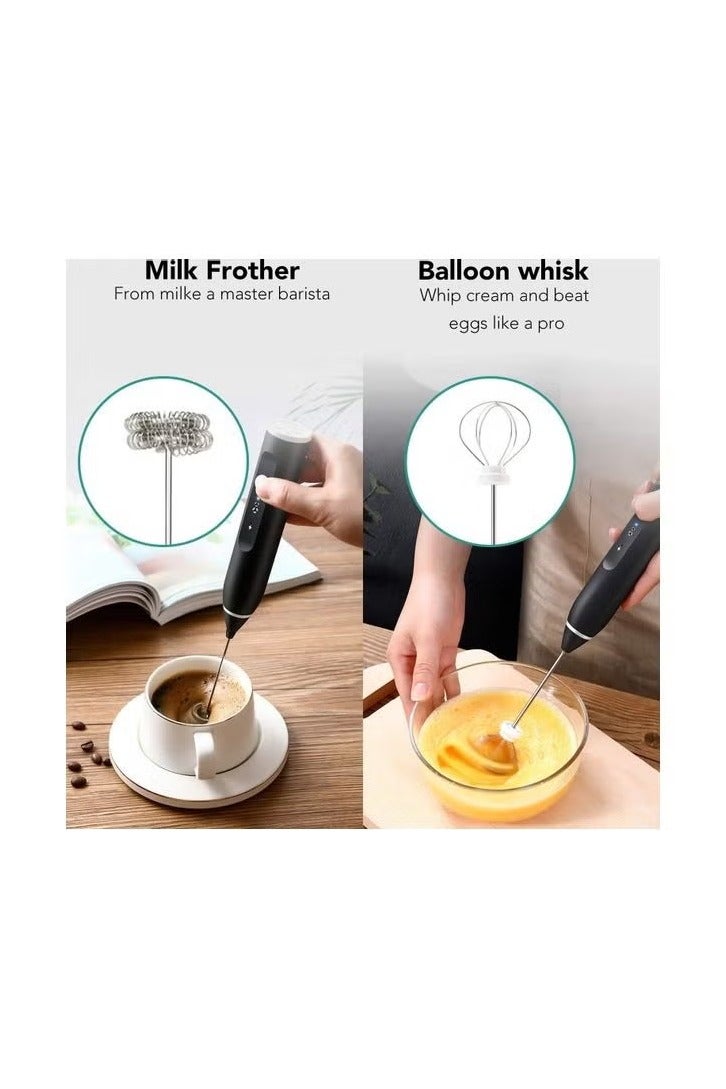 3-Piece Electric Milk Frother And Whisk Set Multicolour  - Image 4