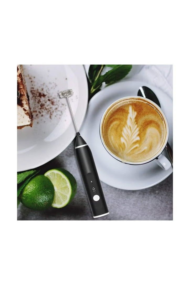 3-Piece Electric Milk Frother And Whisk Set Multicolour  - Image 5