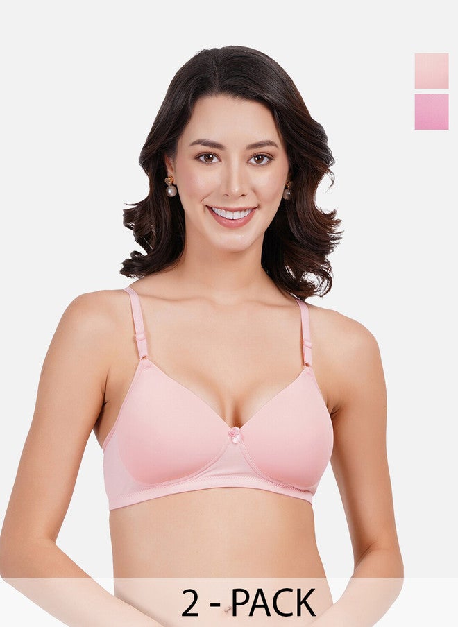 FIMS Pack Of 2 Full Coverage Lightly Padded Everyday Bras With All Day Comfort - Image 1