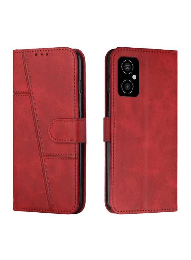 Case For Xiaomi Poco M4 5G Stitching Calf Texture Buckle Leather Phone Case