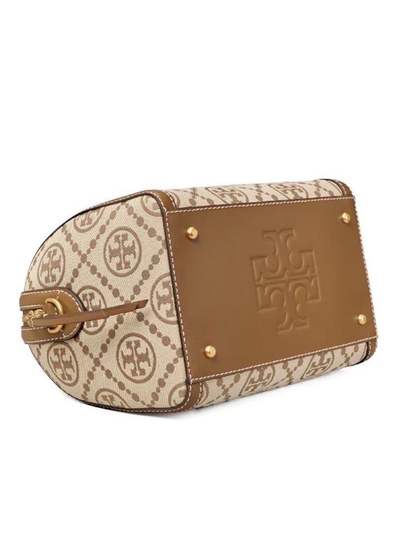 حقيبة TORY BURCH T Monogram Jacquard Barrel كبيرة - Image 4