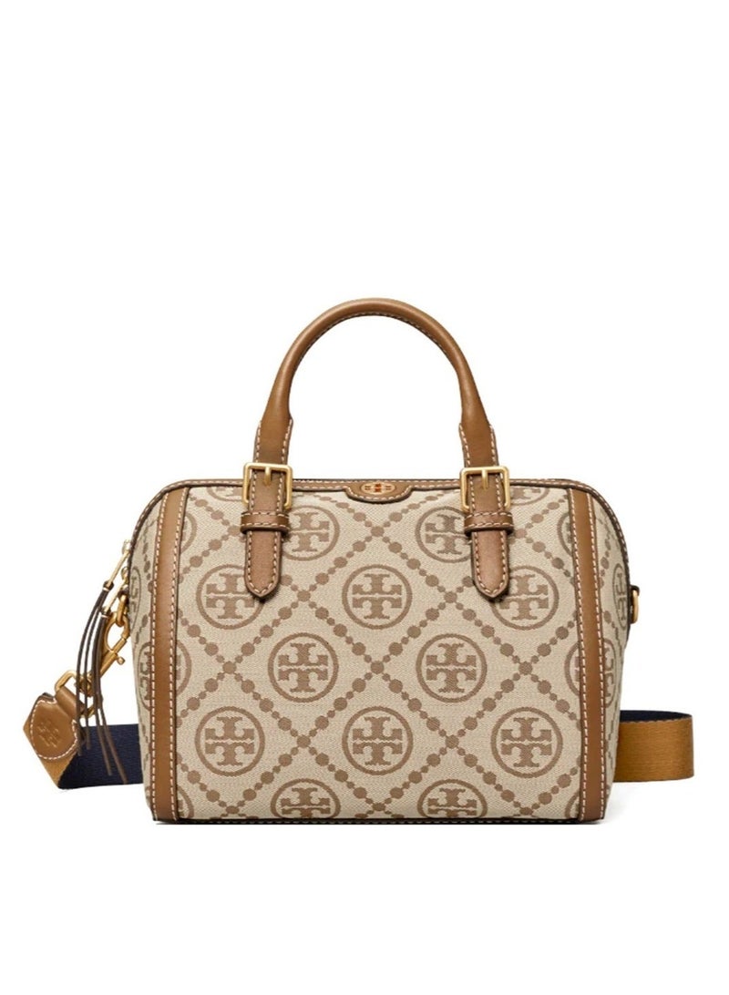 حقيبة TORY BURCH T Monogram Jacquard Barrel كبيرة - Image 1