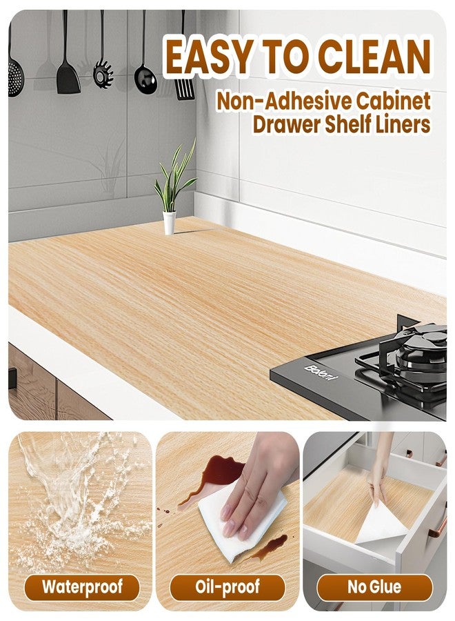 TheBaDaz Drawer Shelf Liner for Kitchen Cabinets Non-Adhesive, Non Slip Shelf Paper Waterproof Thickened Cabinet Liners for Shelves, Strong Grip Mats for Cupboard, Dresser, Pantry, Beige, 12 in x 10 FT - Image 3