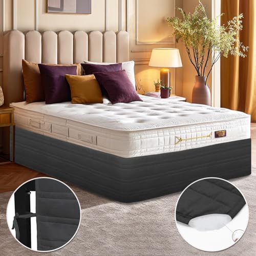 Ramesses Bed Skirt King Size with 14 inch Drop,Blended Quilted Bedframe Cover, Box Spring Cover,Wrap Around Bed Skirt,Fade Resistant Dust(Charcoal, King) - Image 5
