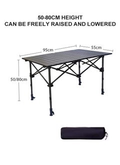 Large Folding Table, Portable Camping Table, Picnic Table, Backpack Table with Storage Waterproof Bag for Outdoor BBQ, Picnic, Beach, Camping & Beach 95*55*50-80CM Lifting Folding Table - pzsku/Z6162A656483B1A1E8772Z/45/_/1733648712/90fed4fb-d2ca-4b6c-95a3-e7b766c43e7f