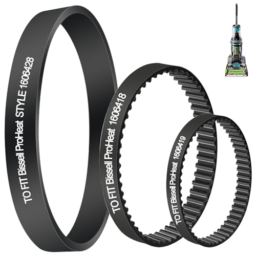 ATUOE 3 Pack Vacuum Belts Replacement for Bissell ProHeat 2X Revolution Pet Carpet Cleaner, Vacuum Cleaner Belts Replace Parts 1606418, 1606419, 1606428, Fit Models: 1548, 1550, 1551, 1551W Series - Image 1