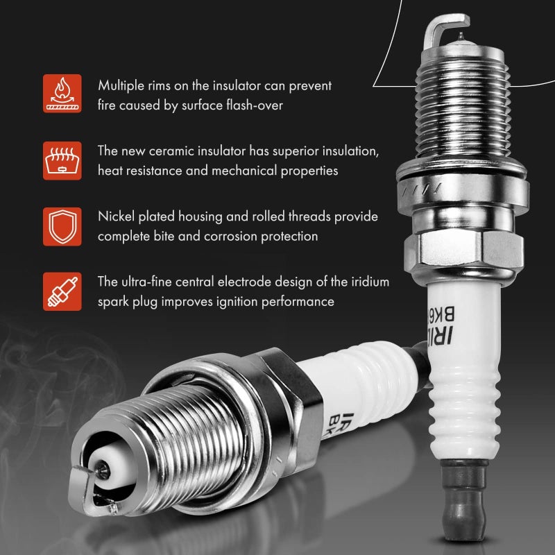 A-Premium Set of 4 Ignition Coil Pack and Iridium Spark Plugs Compatible with Hyundai Veloster 2012-2017, Accent & Kia Rio Soul 2012-2019, 1.6L Naturally Aspirated - Image 5