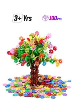 NIBEMINENT 100-Piece Snowflake Shaped Stacking Block Set 3+ Years 