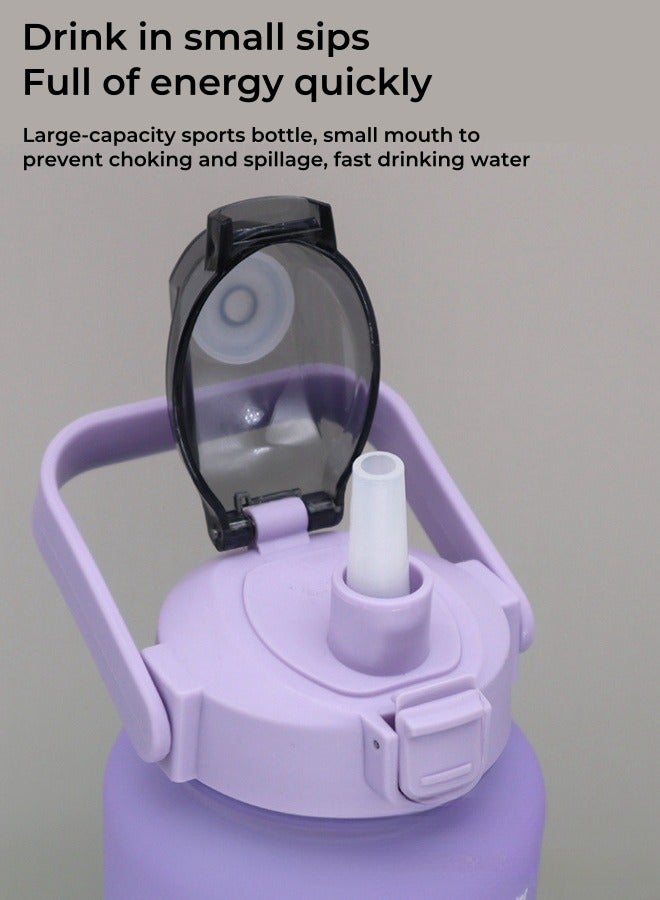 Space Gradient Color Frosted Cup Water Bottle Outdoor Sports Water Bottle Blue and Purple 2000ml - Image 4