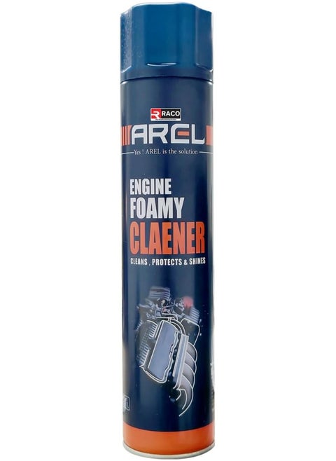 RACO Arel Engine Foamy Cleaner Spray, Cleans, Protects & Shines Engine Surfaces – Powerful Degreaser for Oil, Dirt & Grime Removal | Easy to Use Formula for Cars, Bikes & Machinery, 750ml