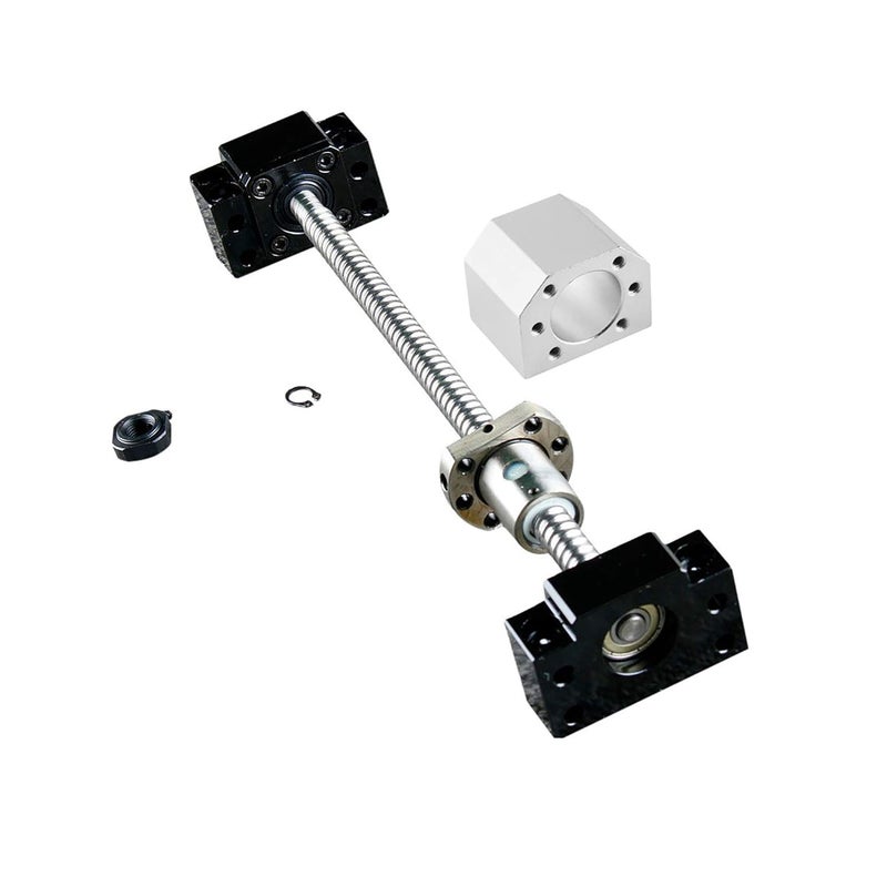 CHUANGNENG Ballscrew kit SFU1605 RM1605 650mm Ball Screws Bearings + Set BK/BF12 Kits End Support Ballnut Housing,with end Machining,Length Approx 25.59inch / 650mm for CNC Machine - Image 1