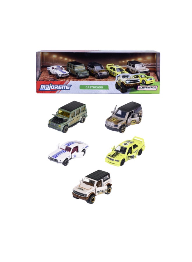 Majorette CastHeads 5 Diecast Giftpack, 5 Officially Licensed 1:64 Scale Metal Toy Cars, 7.5 cm Vehicles with Freewheel, Suspension and Opening Parts, Ages 3+ - Image 1