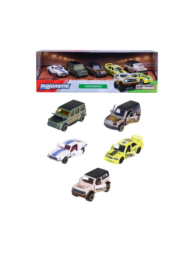 Majorette CastHeads 5 Diecast Giftpack, 5 Officially Licensed 1:64 Scale Metal Toy Cars, 7.5 cm Vehicles with Freewheel, Suspension and Opening Parts, Ages 3+ - Image 2