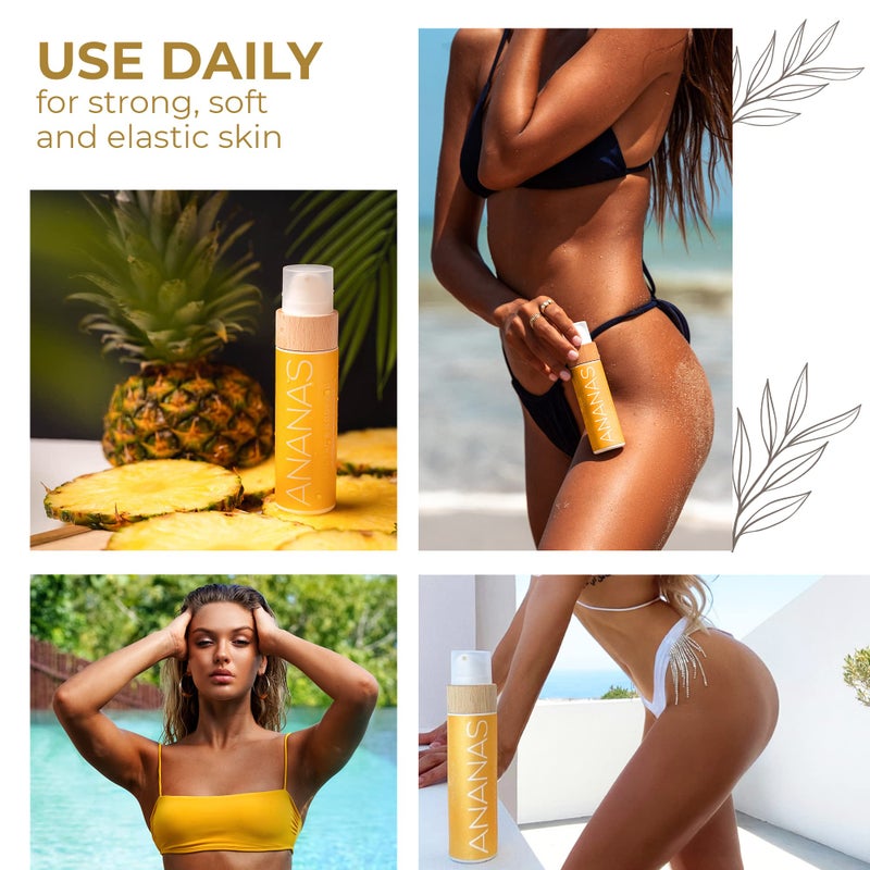 COCOSOLIS ANANAS Tanning Bed Lotion Accelerator - Organic Tanning Lotion with vitamin E & Pineapple Scent Ð® Tanning Oil Enhancer For a Rich Chocolate Tan - Nourishing Body Lotion (6.76 fl oz) - Image 2