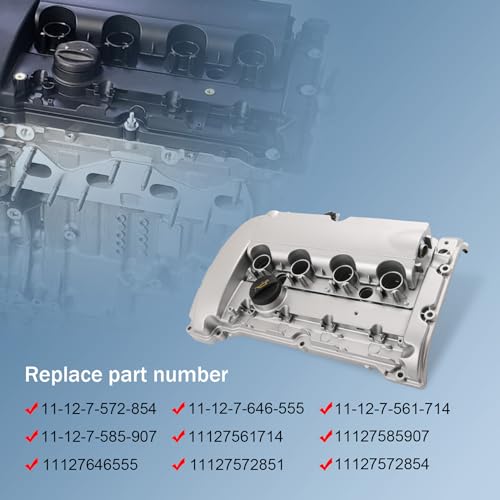 JDMSPEED Upgraded Aluminum Engine Valve Cover with Gaskets 11127646555 Replacement for Mini Cooper S JCW R55 R56 R57 R58 R59 1.6L N14 Turbocharged Engine Replace 11127561714, 11127572854, 11127585907 - Image 3