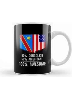 Print Shop 50% Costa Rican 50% American 100% Awesome Mug Porcelain