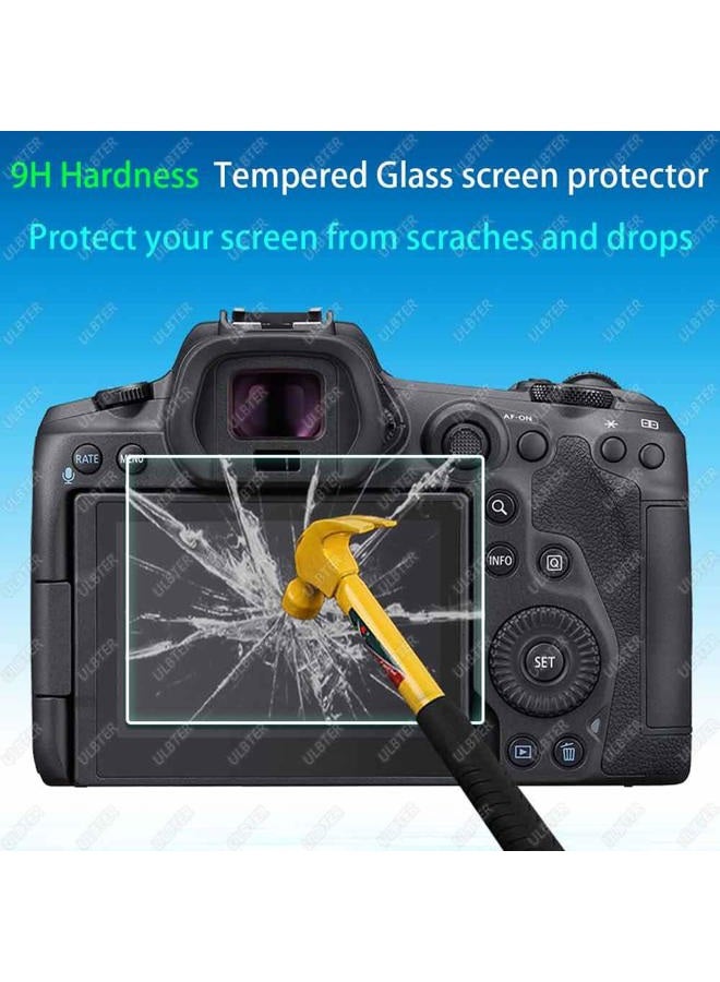 ULBTER Screen Protector for Canon EOS R5 + Top Screen Protector, EOS R5 9H Hardness LCD Tempered Glass Scratch-Resistant Anti-Fingerprint Anti-Dust Bubble-Free [Pack of 2 + 2] - Image 4