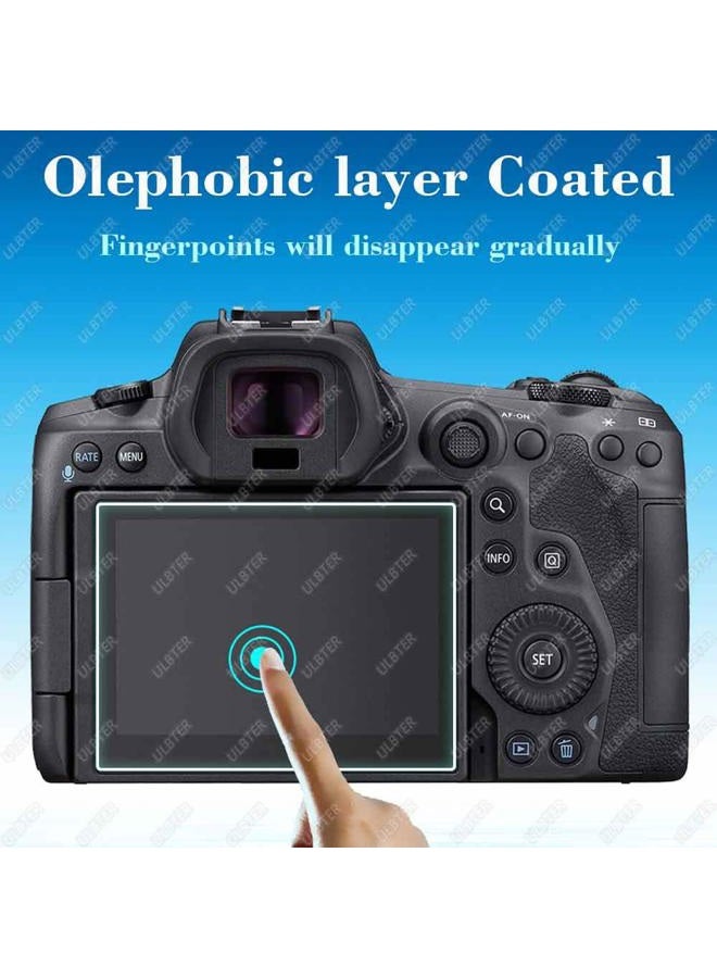 ULBTER Screen Protector for Canon EOS R5 + Top Screen Protector, EOS R5 9H Hardness LCD Tempered Glass Scratch-Resistant Anti-Fingerprint Anti-Dust Bubble-Free [Pack of 2 + 2] - Image 5