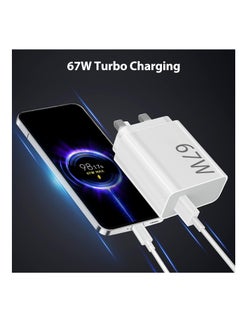 Generic For Xiaomi Charger 67W Mi Fast Wall Charger for Xiaomi 15 14 13 12 14t 13t 12t 12s Pro Lite Redmi Note K80 K70 K60 K50 11 11s 12 Pro 13 14 Pro Plus Poco X6 F5 X5 F4 X4 Gt Black Shark Mix Fold 2 3 3ft 3A Type C Cable  - Image 2