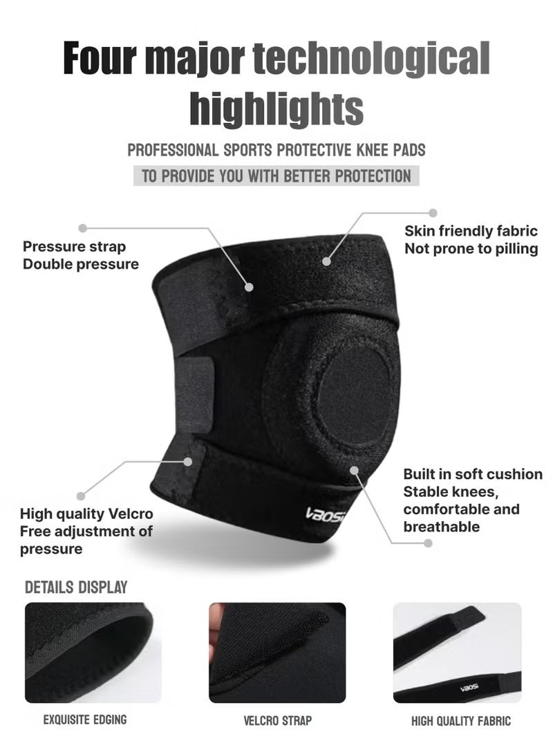 VBOSI Knee Brace Support with Dual Adjustable Compression Straps,Patella Stabilizer Knee Support for Running,Breathable Knee Compression Sleeve for Men and Women,Basketball, Gym, Workout, Meniscus, ACL Pain Relief - Image 2
