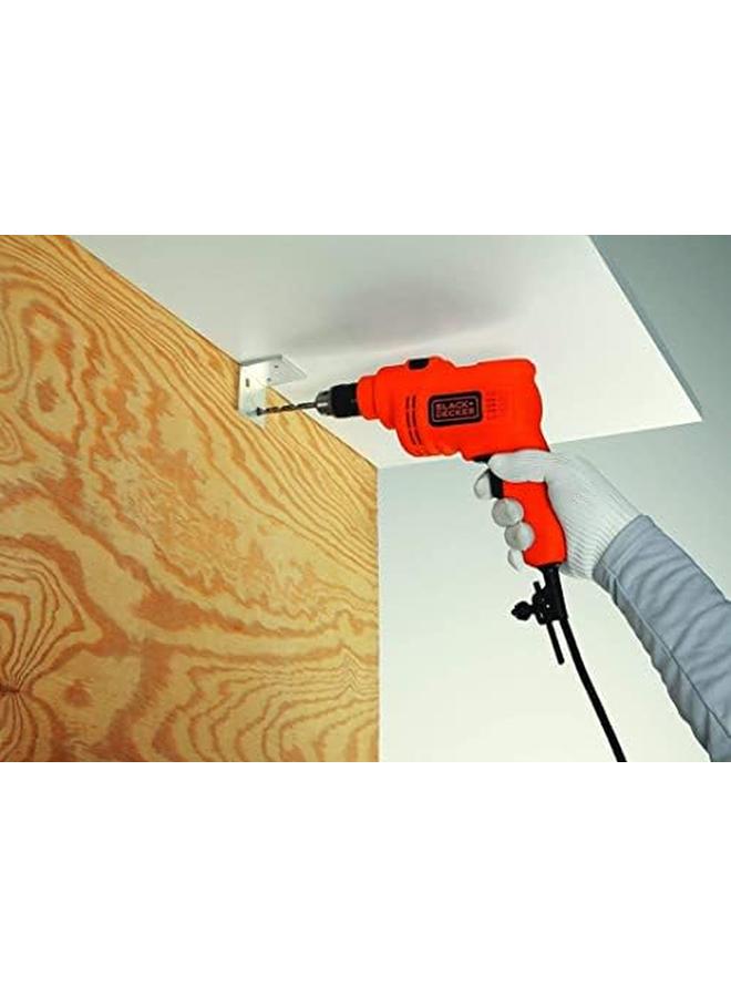 BLACK+DECKER 500W 10Mm Single Speed Hammer Drill For Concrete Metal And Wood Drilling Orange Black Hd5010 B5 2 Years Warranty  - Image 2