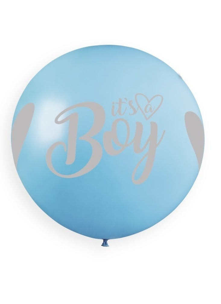 Gemar - 31" Latex Balloon It's A Boy Blue/Silver 1Ct - Image 1