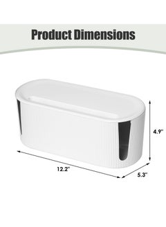 Excefore Cable Management Box, Cord Organizer Box, Large and Medium Size Cord Box, Cord Hider Box with The Groove to Store The Chargers and Cable to Hide Surge Protector Cover on Desk or Floor (White)  - Image 5