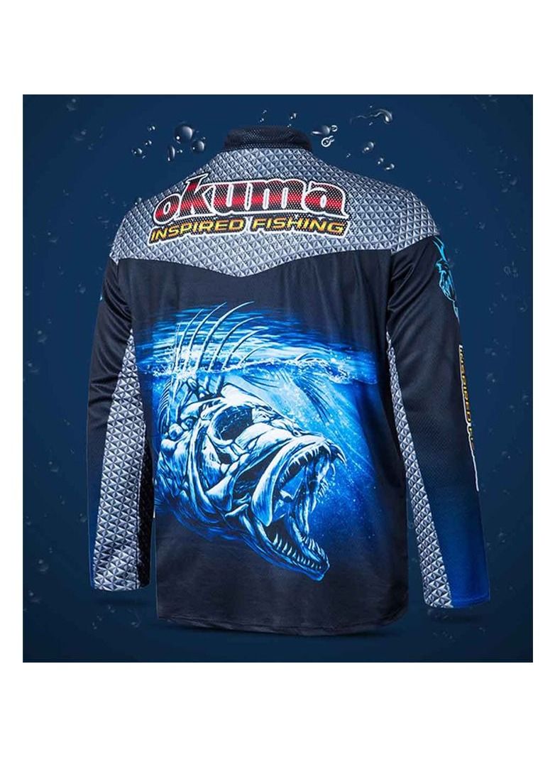 أوكوما قمصان الصيد الأصلية من OKUMA، مسامية وتمتص العرق وتوفر حماية من الشمس للأنشطة الرياضية في الهواء الطلق PA01T016B. - Image 3