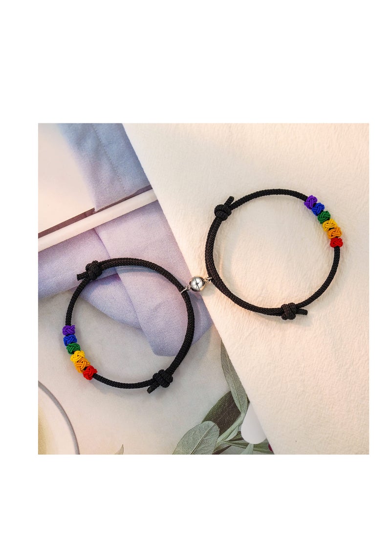 Zikra Magnetic Bracelet Set, Couple Jewelry Bracelet Set, Bracelet Graduation Gift, for Couple Bestfriend Men, Women, Valentine's Day, Engagement, Thanksgiving's Day, Wedding Rainbow - Image 3