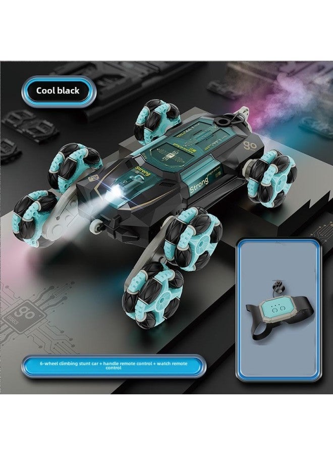 إسكدنيا خاص لسيارة حيلة ذات ثمانية عجلات، بخاخ خفيف للموسيقى، ذراع متأرجحة، تفريغ، تسلق، سيارة تحكم عن بعد، ألعاب الأطفال - اللون: أسود رائع - سيارة حيلة ذات ذراع متأرجح بستة عجلات (ساعة واحدة) - Image 1
