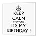 3DROSE 3dRose ht_163848_3 Keep Calm Everyone Its My Birthday, Black and White Iron on Heat Transfer, 10 by 10-Inch, for White  - Image 2