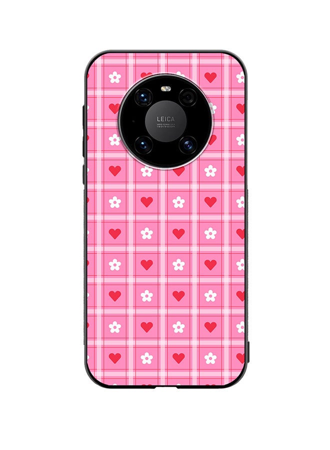 VR CREATIVE Protective Case Cover For Huawei Mate 40 Cute Heart Love Daisy Flower Red Pink Design Multicolour - Image 1