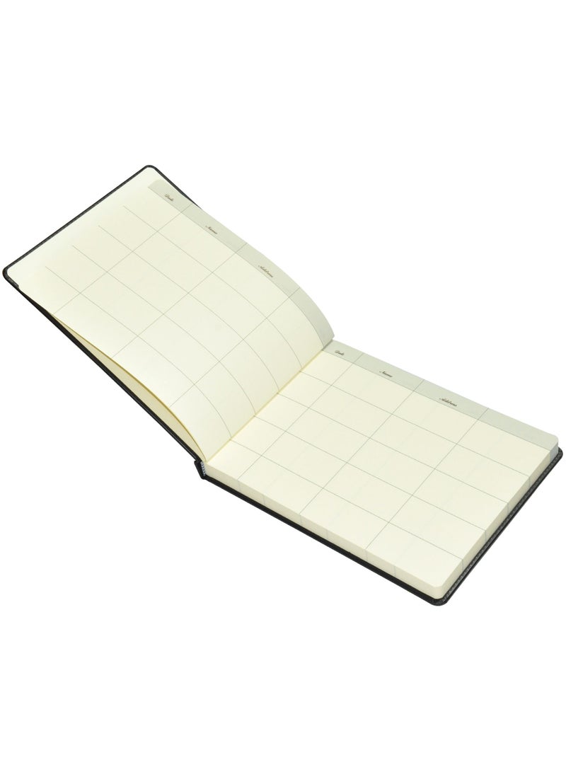 FIS دفتر الزوار التنفيذي لـ FIS، غلاف إيطالي من البولي يوريثين مع خياطة، ورق عاجي، 100 جرام لكل متر مربع، زوايا مستديرة، إنجليزي، 120 ورقة، المقاس: 200 × 250 مم - FSCLEXVI01 - Image 2