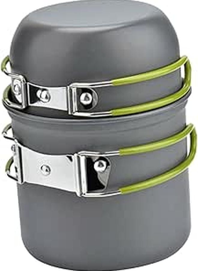 Portable 4 Piece Camping Cookware Set Non Stick Pan Pot Teapot for Outdoor Picnic - Image 1