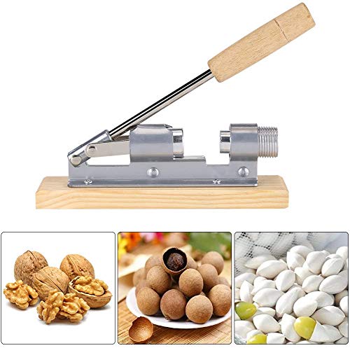THW® Heavy Duty Nutcracker Manual Mechanical Lever Walnut Plier Shell Breaker with Wood Base & Handle for Hazelnuts Almonds Brazil Nuts Pecan - Image 3