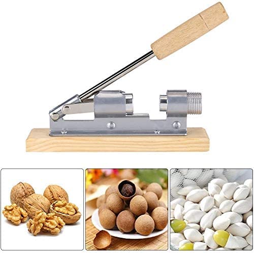 THW® Heavy Duty Nutcracker Manual Mechanical Lever Walnut Plier Shell Breaker with Wood Base & Handle for Hazelnuts Almonds Brazil Nuts Pecan - Image 5