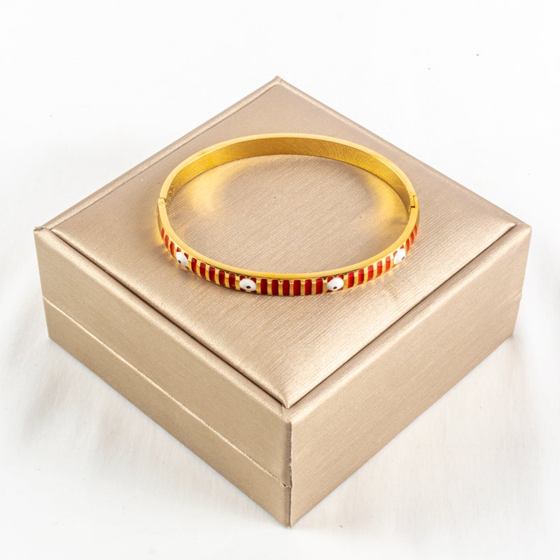 أسورة أستانليس ستيل ذهبي × أحمر - Image 1