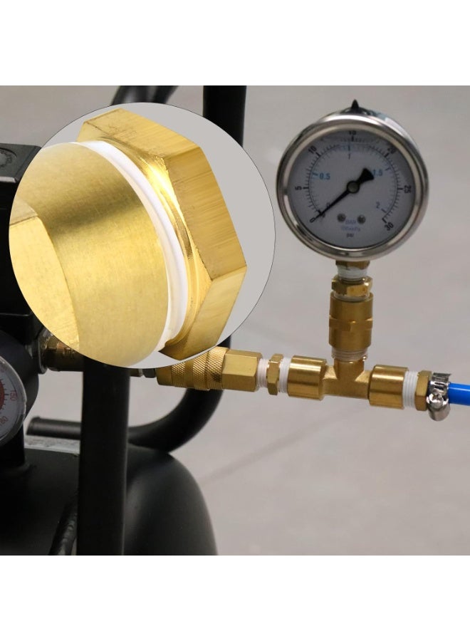 TAISHER 2PCS Brass Reducer Hex Bushing Threaded Pipe Fitting 1/2" NPT Male x 1/4" NPT Female Adapter - Image 2