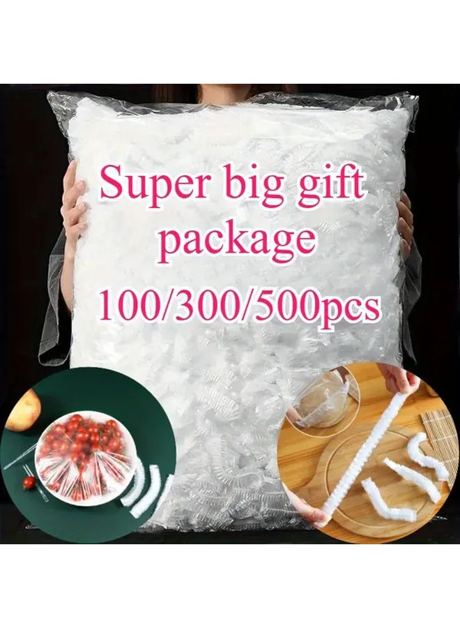 100 قطعة أغطية طعام يمكن التخلص منها، أكياس تغليف بلاستيكية صالحة للطعام، مقاومة للغبار والبقع، لتغليف بقايا الطعام للمطبخ والنزهات والشواء، تغليف بلاستيكي منزلي آمن للتلامس. - Image 1
