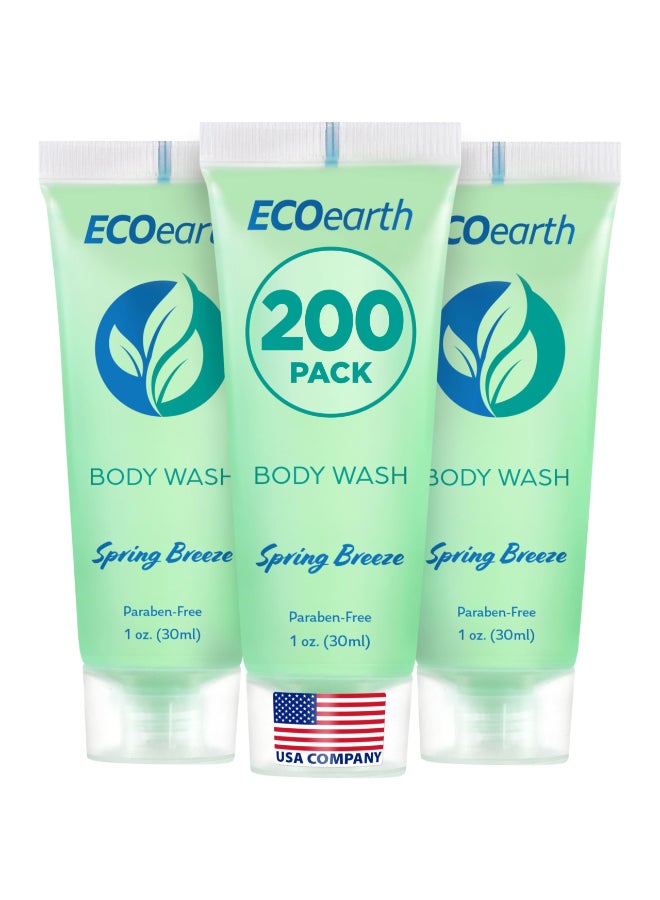 EcoEarth Travel Size Body Wash 1 fl oz 200 PK Spring Breeze Delight Your Guests with a Revitalizing and Refreshing Hotel Body Wash Quality Mini and Small Size Guest Hotel Toiletries in Bulk - Image 2