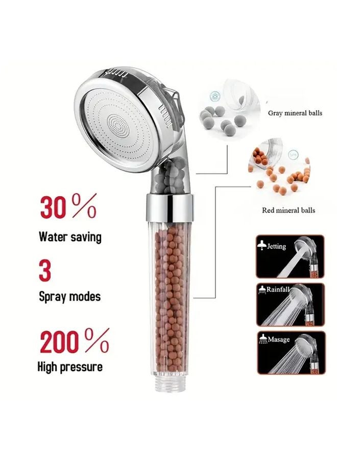 High Pressure Triple Adjustable Shower Head 80mm Stainless Steel Reinforced Filter 3 Spray Modes - Image 5