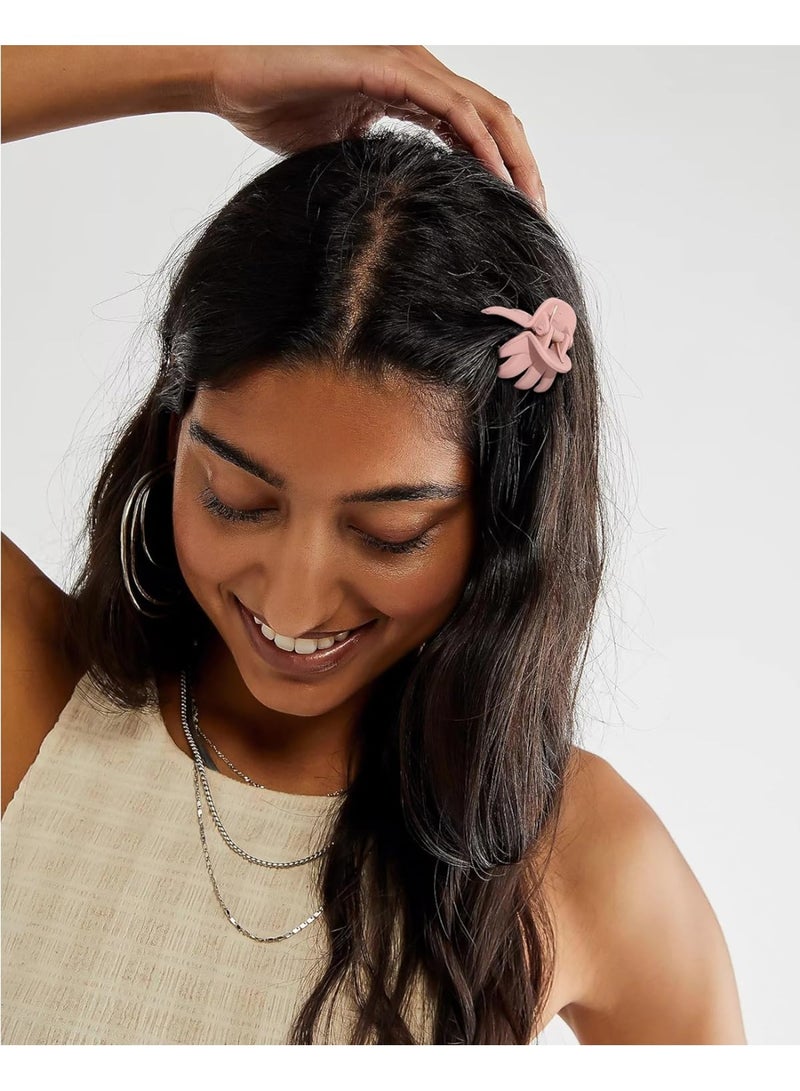 Mini Octopus Claw Design Hair Clip Set - 12 Pieces - Matte Pastel Colors, Strong and Secure Hair Clips - Image 5