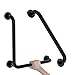 Zepolu LShaped Shower Grab Bar 16x16 Inch Zepolu Stainless Steel Matte Black Safety Grab Rail Bathroom Mobility Aid Handrail Wall Mounted Balance Support Bar Assist Handle for Senior Elderly Handicap - Image 1
