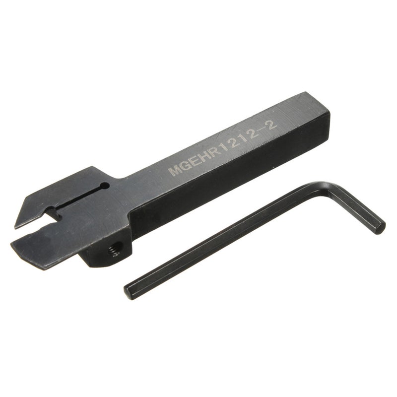مجموعة أدوات تدوير المخرطة المعدنية MGEHR1212-2 -- قضيب أداة الخدش والشكление مقاس 12 × 100 مم مع 10 قطع من غلولات الكربيد المقطعة MGMN200 ومفتاح قزحي على شكل حرف L للتصليح الشبه النهائي والنهائي - Image 5