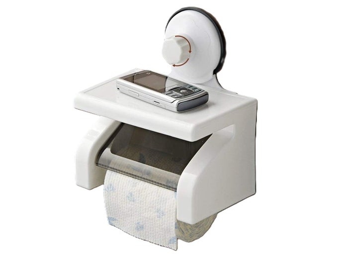2 IN 1 TOILET PAPER HOLDER STAND WALL MOUNTED KITCHEN BATHROOM TISSUE ROLL BOX WITH MOBILE STAND RACK WATERPROOF TOILET PAPER HOLDER DISPENSER PACK OF 1