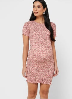 Missguided Maternity Floral Shirred Dress  - Image 1
