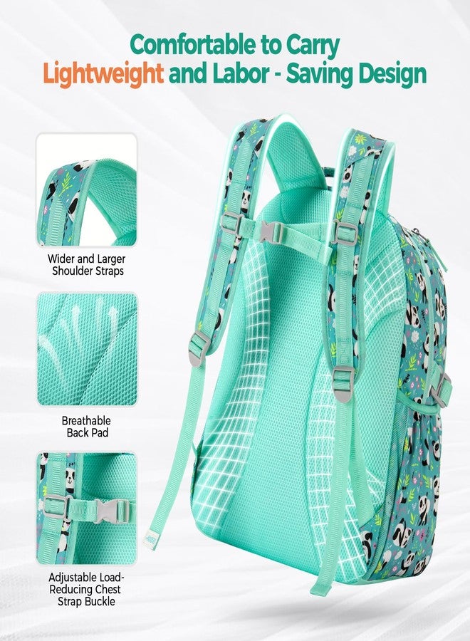 Choco Mocha Panda Backpack for Girls Preschool Backpack for Girls Pre Kindergarten Backpack for Kids 15 inch Backpack for Girls Pre K Daycare Bookbag 3-4 3-5 4-6 with Chest Strap Teal - Image 5