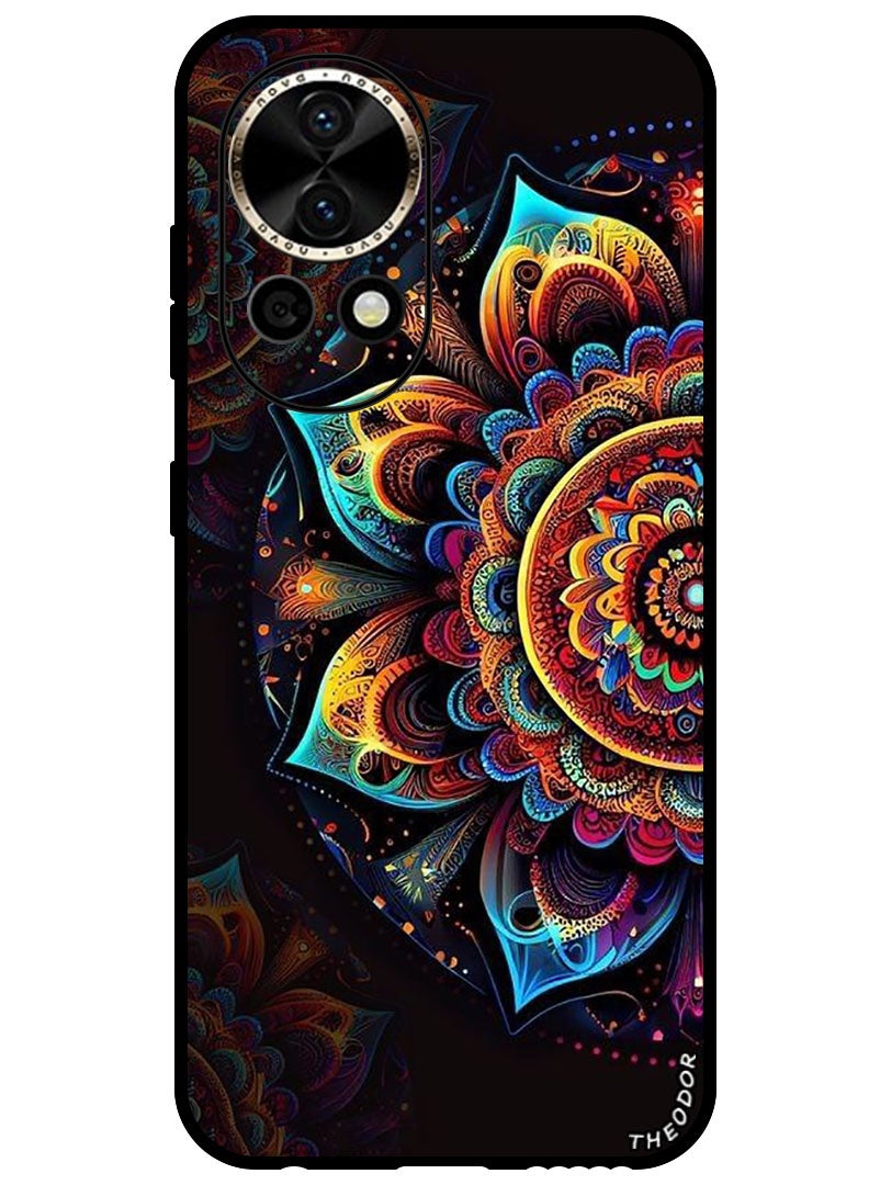 Theodor Protective Case Anti Scratch Shock Proof Bumper Cover For Huawei Nova 12 Pro Colourful Side Flower - Image 1