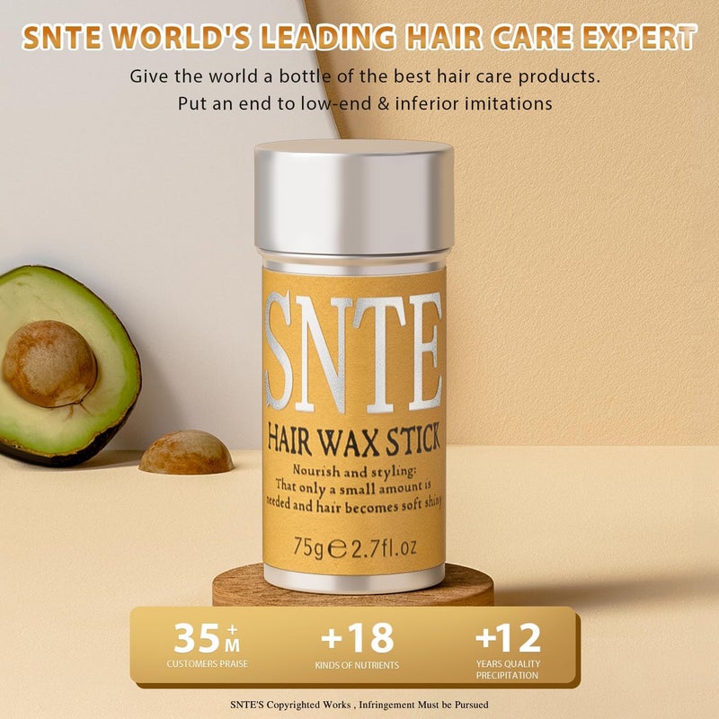 Samnyte Hair Wax Stick, 3PCS-Wax Stick For Hair Slick Stick, Slick Back Stick Hair Stick Wax Edge Frizz No-white Chips & No-Residue & No-Greasy & Easy to Absorb 2.7 Oz - Image 4